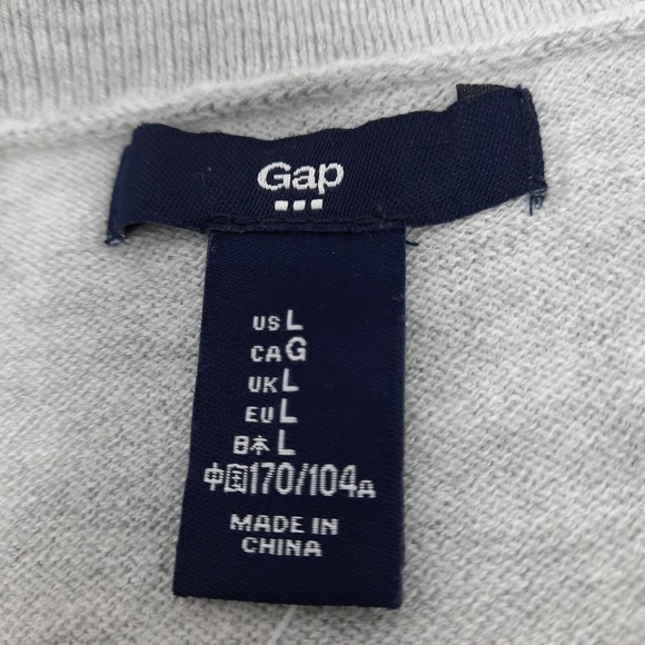 GAP Factory Cardigan Sweater Ladies size L Balloon Sleeve Cotton Light Grey NEW - Picture 2 of 6